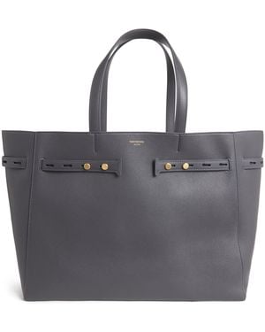 Thom Browne Leather Cabas Tote Bag - Black