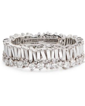 Suzanne Kalan And Diamond Classic Short Stack Eternity Ring - Metallic