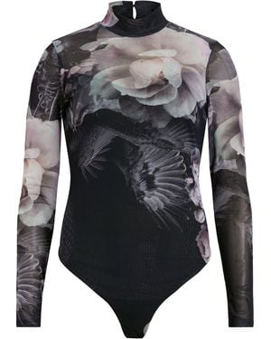 AllSaints Valley Print Elia Bodysuit - Black