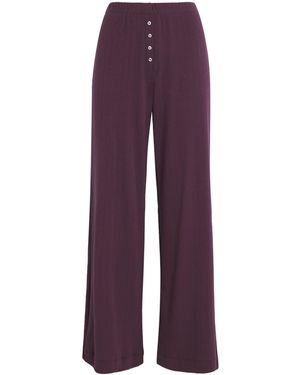 Leset Cotton Pointelle Lounge Trousers - Purple