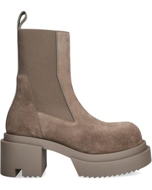 Rick Owens Suede Beatle Bogun Boots - Brown