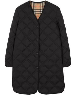 Burberry Quilted Ashfields Coat - Black