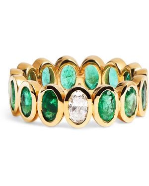 SHAY Diamond And Emerald Eternity Ring - Green