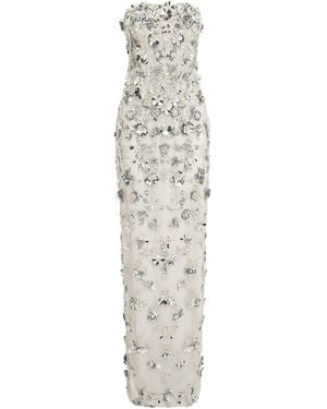 Pamella Roland Floral Embellished Gown - White