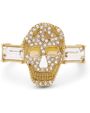 McQueen Pavé Skull Ring - Metallic