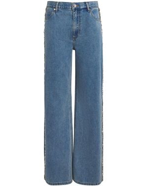 Sandro Embellished Straight Jeans - Blue