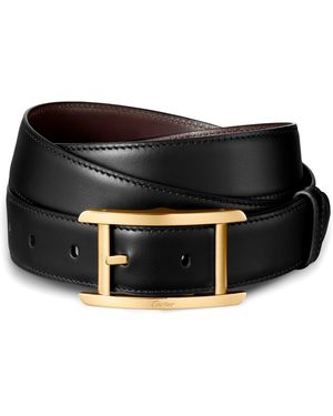 Cartier Leather Reversible Tank De Belt - Black
