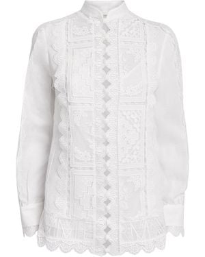Zimmermann Ramie Lace Aster Blouse - White