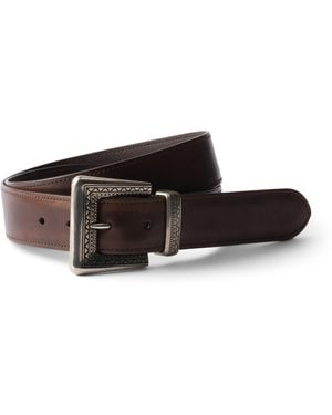 Prada Antiqued Leather Belt - Brown