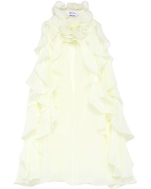 McQueen Silk Ruffle Blouse - White