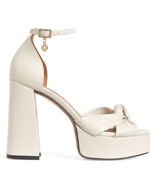 Maje Leather Knot Platform Heels 115 - White