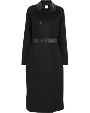 Sandro Wool Double-Breasted Coat - Black