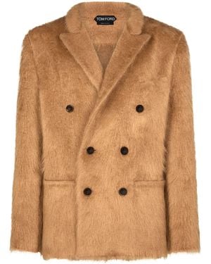 Tom Ford Double-breasted Brushed Cashmere - Brown