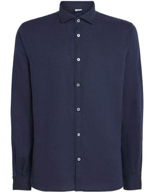Zimmerli of Switzerland Linen-Cotton Shirt - Blue