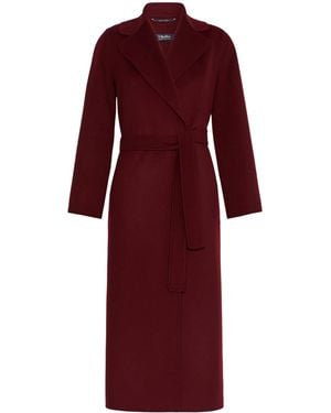 Max Mara Virgin Wool Wrap Coat - Red
