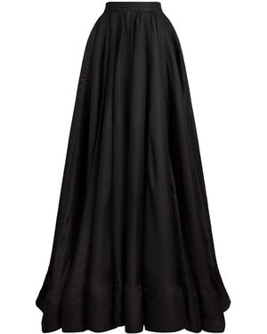 Ralph Lauren Silk Gazar Ivanna Maxi Skirt - Black