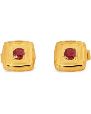 Tateossian Plated And Garnet Graffiato Cufflinks - Metallic