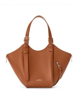 Loewe Leather Hammock Flip Tote Bag - Brown