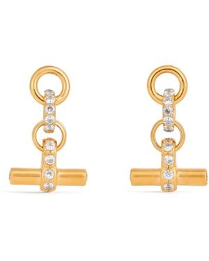 Tilly Sveaas Plated Crystal T-Bar Earrings - Metallic