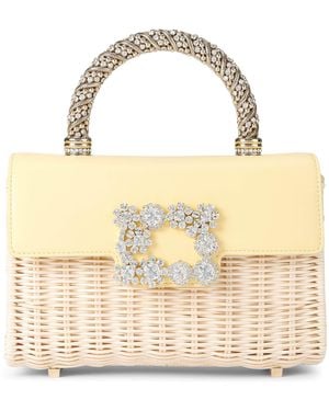 Roger Vivier Mini Rattan Top-Handle Bag - Metallic