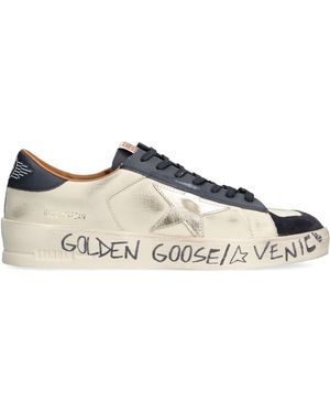 Golden Goose Leather Graffiti Stardan Trainers - Brown