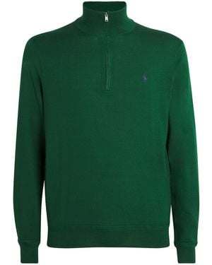 Ralph Lauren Quarter Zip Performance Sweater in Blue for Men Lyst UK