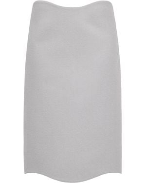 Alaïa Wool Mini Pencil Skirt - Grey
