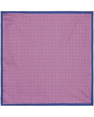 Canali Silk Printed Pocket Square - Purple