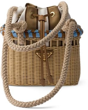Prada Mini Wicker Bag - Natural