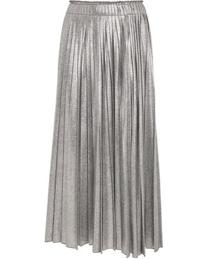 Weekend by Maxmara Lamé Pleated Midi Skirt - Grey