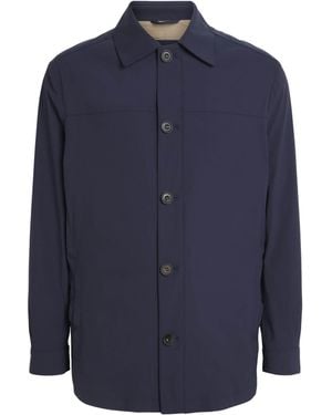 Corneliani Virgin Wool-Blend Overshirt - Blue