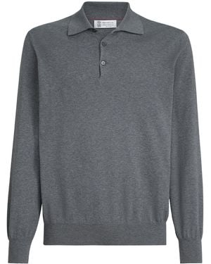 Brunello Cucinelli Cotton Polo Jumper - Grey