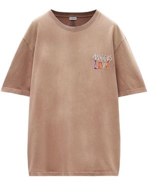 Loewe X Richard Hawkins Logo T-Shirt - Natural