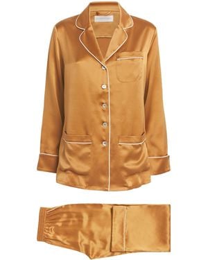 Olivia Von Halle Silk Coco Pyjama Set - Brown