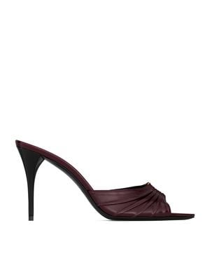 Saint Laurent Leather Babylone Mules 90 - Purple