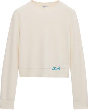 Loewe Wool-Blend Embroidered Jumper - White
