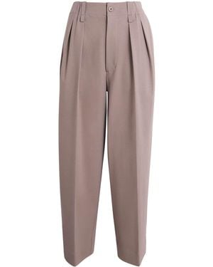 Issey Miyake Cotton-Blend Simple Ensemble Pants - Gray