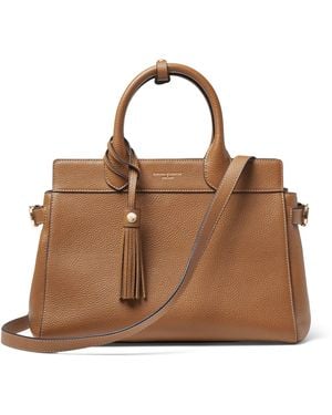 Aspinal of London Leather Savannah Top-Handle Bag - Brown