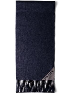 Prada Cashmere Double-Faced Scarf - Blue