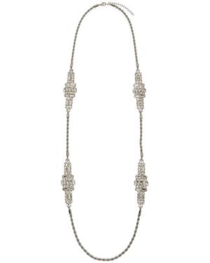 Marina Rinaldi Embellished Torchon Chain Necklace - White