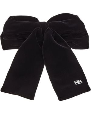 Balenciaga Velvet Holli Xxl Hair Bow - Black