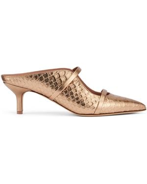 Malone Souliers Metallic Leather Maureen Pumps 45 - Natural