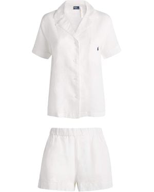Polo Ralph Lauren Linen-Cotton Short Pyjama Set - White