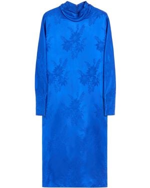 Valentino Jacquard Sunflowers Midi Dress - Blue