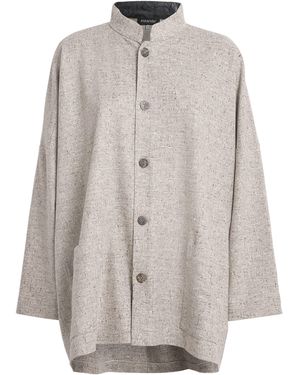 Eskandar Virgin Wool Mandarin-Collar Jacket - Grey