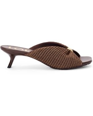 Loewe X Paula's Ibiza Woven Pebble Heeled Sandals 45 - Brown