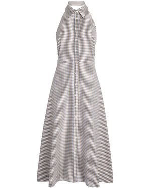 Veronica Beard Gingham Mackey Midi Dress - Grey