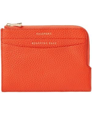 Aspinal of London Leather Zipped Travel Wallet - Red