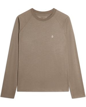 dunhill Wool-Cashmere Long-Sleeve T-Shirt - Brown