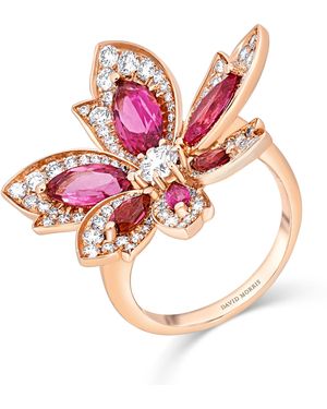 David Morris Rose, Diamond And Rubellite Palm Ring - Pink